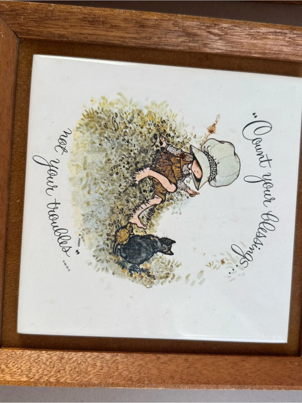 Holly Hobbie Wood Tone Brown Wall Picture Frame - Set of 2